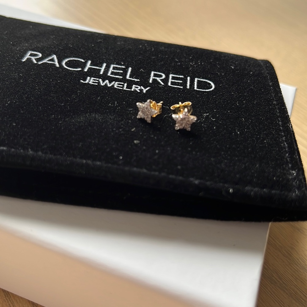 Rachel Reid EUC Diamond Star Stud Earrings - Picture 7 of 10